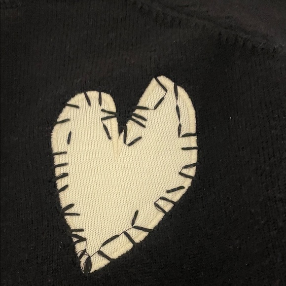 Black Sweater with Heart Patch. By Aqua by Kerri rosenthal - Picture 3 of 6